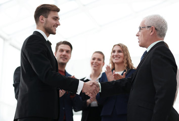 Fototapeta premium Business handshake and business people conce