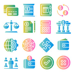 Business and finance color icons set