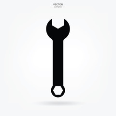 Wrench icon. Craftsman tool sign and symbol. Vector.