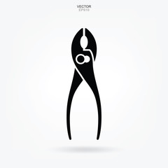 Pliers wrench icon. Craftsman tool sign and symbol. Vector.