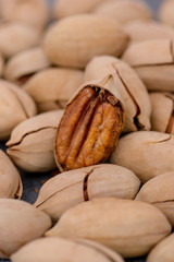 Close-up pecan nuts