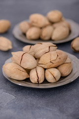 Two plate with pecan nuts