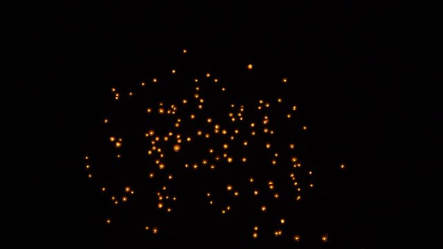 4K Many asian fire lanterns launching during buddhist festival in chinese new year in Taipei. Rice paper hot air balloons floating in traditional flying sky lantern celebration from Pingxi. Taiwan-Dan