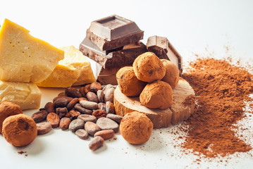 homemade truffle with ingredients