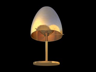 3d rendering of a golden lamp pendant isolated on a black background