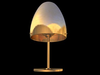 3d rendering of a golden lamp pendant isolated on a black background
