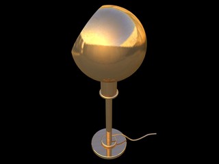 3d rendering of a golden lamp pendant isolated on a black background