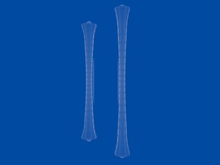 3d rendering of a blueprint lamp light holder isolate on a blue background