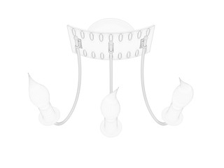 3d rendering of a blueprint lamp light holder isolate on a white background