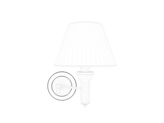 3d rendering of a blueprint lamp light holder isolate on a white background