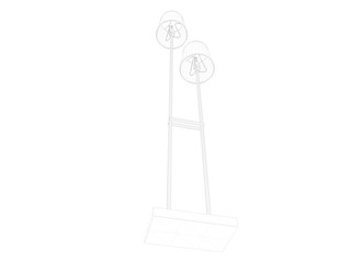 Naklejka premium 3d rendering of a blueprint lamp light holder isolate on a white background