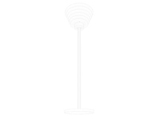 3d rendering of a blueprint lamp light holder isolate on a white background