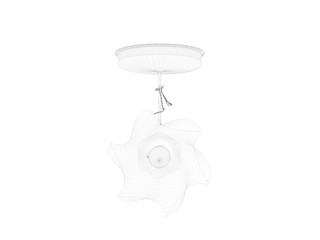 3d rendering of a blueprint lamp light holder isolate on a white background