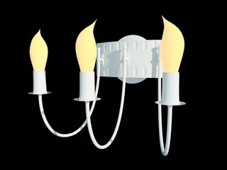 3d rendering of a white lamp pendant isolated on a black background