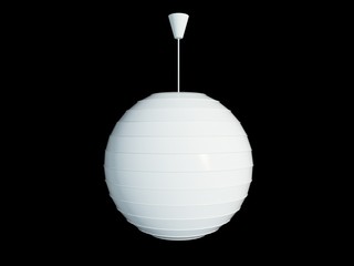 3d rendering of a white lamp pendant isolated on a black background