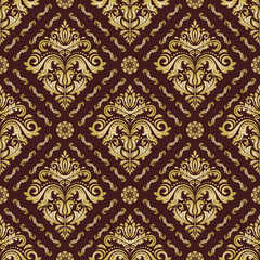 Orient vector classic pattern. Seamless abstract background with golden vintage elements. Orient background. Ornament for wallpaper and packaging