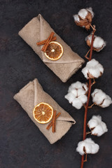 Spa composition with  bath towels