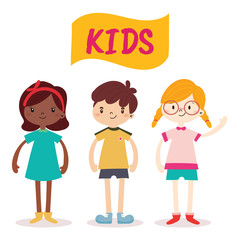Character kids vectors illustration