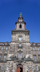 Fototapeta premium Christiansborg Palace from below in Copenhagen, Denmark