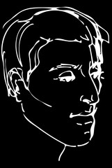 vector sketch of a beautiful man profile