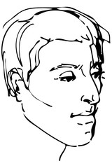 vector sketch of a beautiful man profile