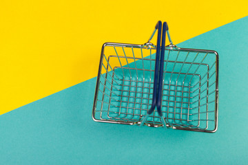 shopping basket on a colored background