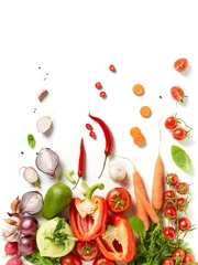Papier Peint photo Lavable Légumes divers légumes frais