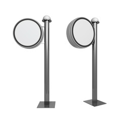 Blank realistic light box or Lamp Post Banner poster template on white background. 3d illustration 