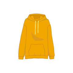 Orange Sweatshirt Hooded Fashion Style Item Illustration