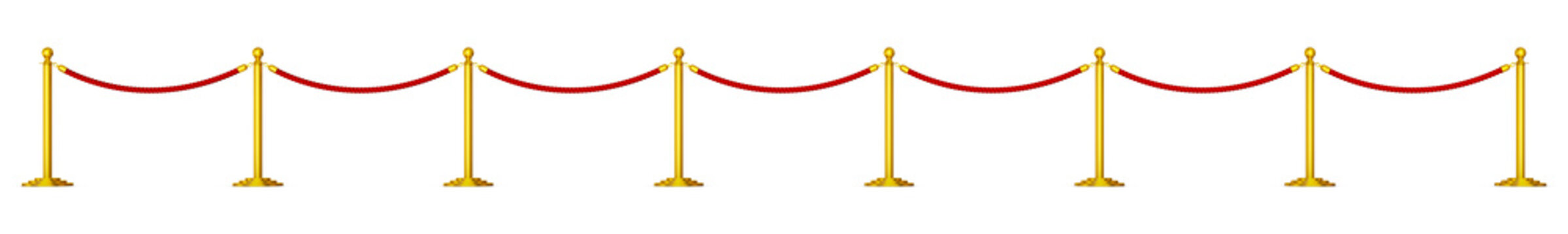 Golden Pillars With Red Ropes