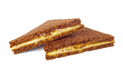 sandwich on white background