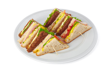 sandwich on white background