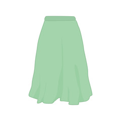 Green Pasterl Color Skirt Fashion Style Item Illustration Design