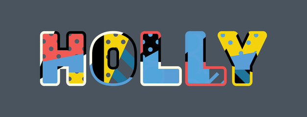 Fototapeta premium Holly Concept Word Art Illustration