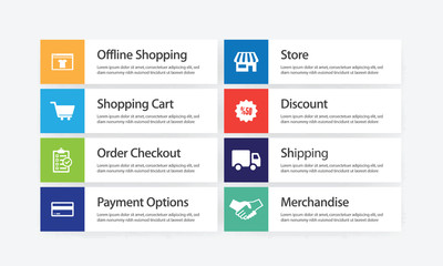 Shopping and Retail Infographic Icon Set