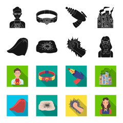 Cloak, red, clothes, and other web icon in flat style. Super, strength, girl, icons in set collection. © pandavector