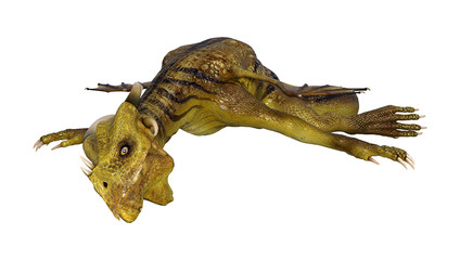 3D Rendering Fantasy Dragon on White