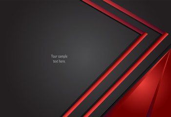 Red and Black abstract layer geometric background  for card, annual business report, poster template