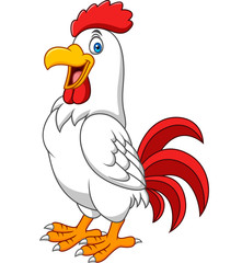 Cartoon happy rooster
