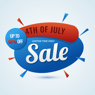 4th of July, Sale Banner Design with 50% off offer.