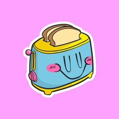 cute toaster sticker collection