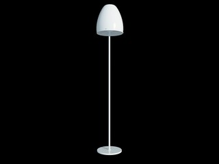 3d rendering of a white lamp pendant isolated on a black background
