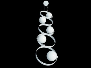 3d rendering of a white lamp pendant isolated on a black background