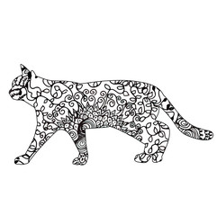silhouette cat silhouette, icon, isolated vector