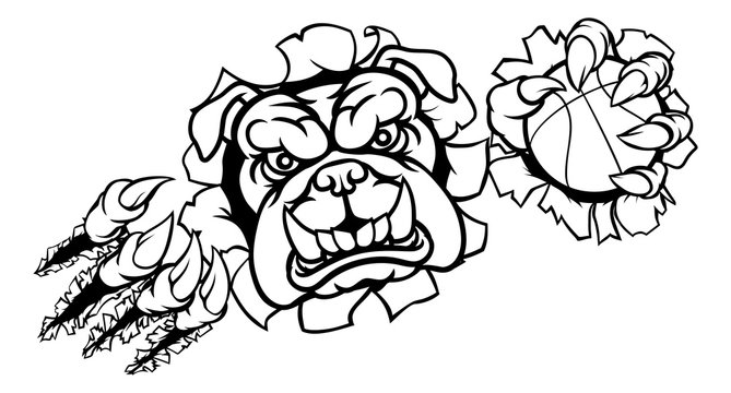 Bulldog Basketball Sports Mascot