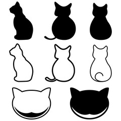 Cats, set of icon. Abstract concept. Vector illustration on white background.