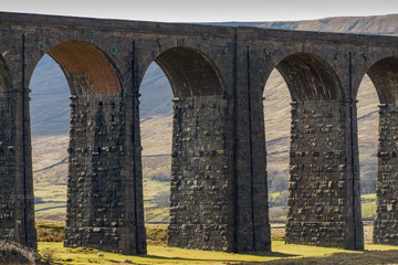 A close up view of the Ribblehead viaduct