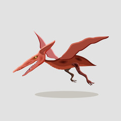 Vector cartoon  illustration of a dinosaur. Pteranodon. © TrishaMcmillan