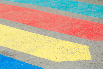 Fototapeta na wymiar Colorful lines on a asphalt road.