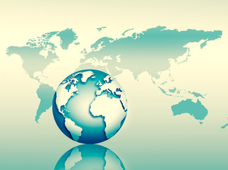 Best Internet Concept of global business. Globe, glowing lines on technological background. Wi-Fi, rays, symbols Internet, 3D illustration